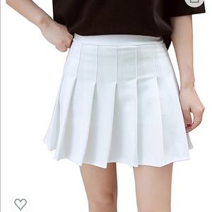 High Waisted Pleated Skater Tennis Skirt